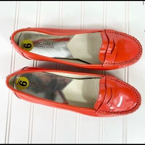 Michael Kors Red Patent Leather Loafers
